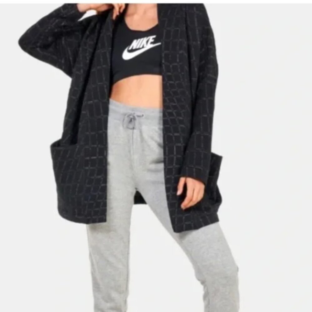 Nike Black Open-Front Cardigan Sweater